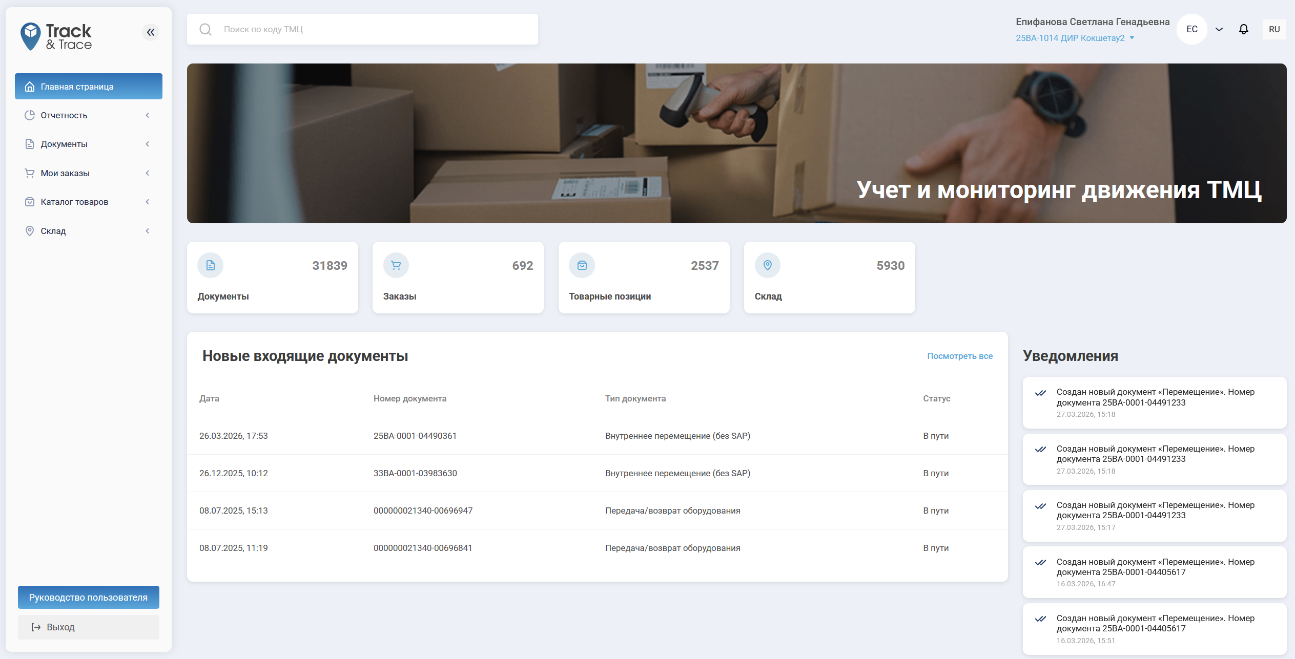Главная страница и ее элементы
